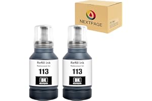 NEXTPAGE 113 Ink for Epson EcoTank 113 Compatible with Epson EcoTank ET-5150 ET-5170 ET-5800 ET-5850 ET-5880 ET-16150 ET-16650 ET-16600 Ecotank Pro ET-16680 PrinterY (2 BK)
