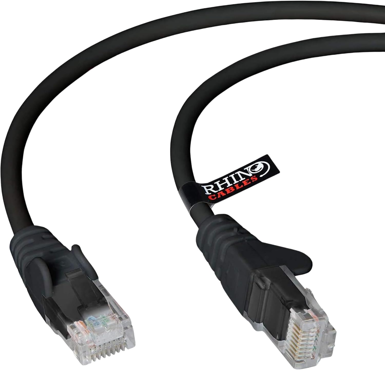 rhinocables CAT5e High-Speed Ethernet Patch Network Cable for LAN — Snagless Cable with RJ45 Connector Lead — Ideal for Internet, Router, Modem, Smart TV, PC & Laptop (5m, Black)