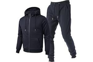 TONY BACKER Tuta Uomo In Cotone Sportiva Con Chiusura Zip Completo Tuta In Casa