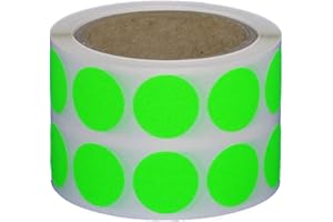 SIMHOA Markierungspunkte/Klebepunkte auf Rolle - Ø 20 mm - 1.000 Stück (Leuchtgrün)