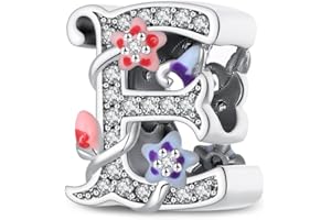 XWN 925 Sterling Silver Letter A-Z Charm Beads, compatible with Pandora bracelets, dangle pendant charms, suitable for necklaces and bracelets, ideal jewelry gifts for women.ZM1