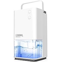 EasyAcc® Luchtontvochtiger 2000ML - 1L/Dag, Stil & Energiezuinig, 4 Koperen Buizen, Auto Uitschakeling, 7 LED Kleuren - Badkamer & Slaapkamer