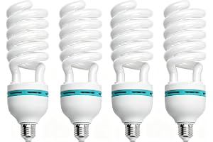 Andoer 4 x LED-glödlampa 5500k E27, dagsljus CRI90 energisparlampa för fotografering, softbox, fotostudio