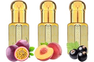 AY YELDIZ Musc intime -musc tahara, musc blanc fruité 3 x 6ml: Passion, Pêche et Cassis, irrésistible et addictif. Tenue longue durée. Senteur d'orient, Parfum de Dubai. Coffret 2+1 offert