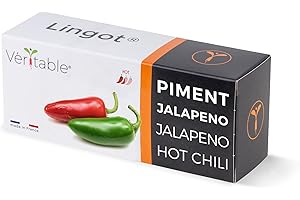 Lingot® Piment Jalapeño - Compatible Potager d'Intérieur Véritable® et Exky® - Recharge prête à l'emploi - Substrat avec Graines Intégrées…