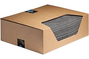 New Pig MAT155 PIG Universal Mat, 41.8 L Absorbency, 51 cm Length x 38 cm Width, 100 Pad/Box, Grey (Pack of 100)