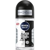 NIVEA MEN Erkek Roll On Deodorant Black&amp;White Invisible Original 50 ml,72 Saat Anti-perspirant Terleme ve Ter Kokusuna Karşı 