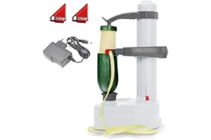 MALAYAS Eplucheur de Pommes de Terre Electrique KKWLELEL [2 Lames supplementaires] - Coupe Automatique de Fruits et legumes rotatifs