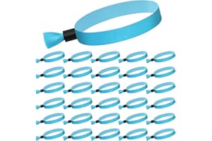 OUDQFCJ 30 piezas pulseras de tela personalizadas, pulseras de identificación para eventos y niños (Azul)