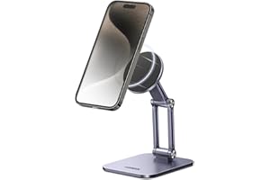 UGREEN Magnetischer Handy Ständer Magsafe Handyhalter Tisch Faltbarer iPhone Ständer mit Metallringe kompatibel mit iPhone 17 16 15 14 13 12 Pro Max und Magsafe Hülle, Galaxy S23 Ultra S23+ (Grau)