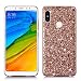 Produktbild Nadoli Glitzer Hülle für Xiaomi Redmi Note 5 Pro,Roségold Weich Bling Slim Fit Tasche Handyhülle Skin Bumper für Xiaomi Redmi Note 5 Pro,Roségold