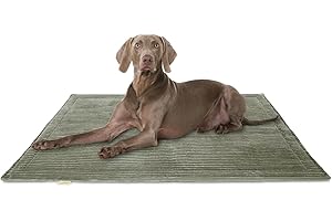 Knuffelwuff Hundedecke Timor 140x100cm Khaki - Bequeme und Pflegeleichte Liegedecke aus weichem Cord - waschbar - für große, mittelgroße und kleine Hunde