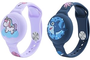 RCIDOS 2 Pezzi Bambini Bambini Antismarrimento Copertura Protettiva In Silicone Bracciale Airtag Bambini Compatibile Air Tag Resistente All'acqua Bracciale Gps Bambini