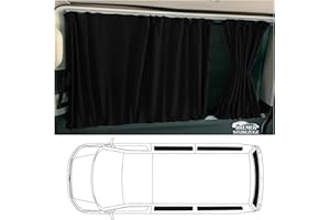 ‎BREMER SITZBEZÜGE BREMER SITZBEZÜGE Maß Gardinen Vorhänge Sonnenschutz kompatibel mit VW T5 T6 T6.1 Multivan Caravelle Kurzer Radstand in Schwarz Camping Zubehör Wohnmobil Zubehör Camper Gardinen Set 717-2