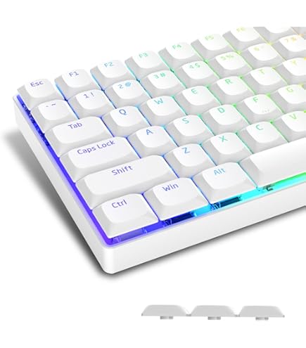 Womier Laag profiel keycaps, shine through keycaps, aangepast toetsenbord Key caps 60 65 75 100 procent, PBT Full Size voor Cherry Gateron MX Switches mechanisch toetsenbord, grijs/wit