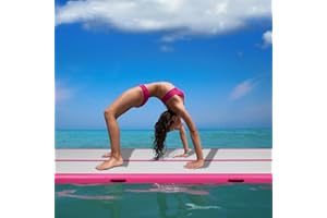 VENDOMNIA Airtrack Tapis de gymnastique, gonflable, 10/20 cm de haut, longueur : 1/2/3/4/5/6/7/8 m, avec pompe électrique et sac, tapis de tumbling, tapis d'entraînement, tapis de fitness, tapis de