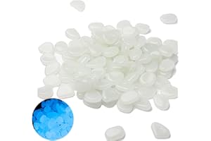 HQYBZP 300 Stück Leuchtsteine,Dekosteine für Vasen,Ziersteine,Leuchtende Kieselsteine,Fluoreszierend Pebble,Leuchtende Kieselsteine für Kinderzimmer,Vasenfülle,Aquarium Deko (Weiß)