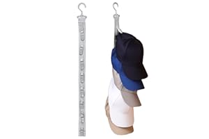 JINMINAMZ Porta Cappelli con 8 Clips,Appendi Cappelli da Parete,Gancio girevole a 360°Portacappelli Clip,cappelli Organizer Armadio da Appendere per Cappellini Baseball Cappelli Fedora Berretti(Grigio,1 Pezzo)