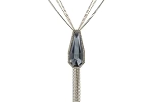Mecool Long Chain Necklace for Elegant Women Pendant Necklace with Created Crystals