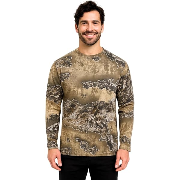 Bell Rangers Authentic Realtree & Mossy Oak Camo Crewneck – Long Sleeve T-Shirt – Unisex Adult, Cotton Blend