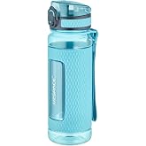 Uzspace FiftyFifty 520ml Tritan Su Matarası Silikon Korumalı Kaydırmaz G&ouml;vde Turkuaz