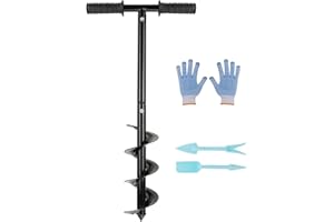 Aedcbaide Set di punte per trapano a coclea da giardino, trapano a coclea con impugnatura antiscivolo trivella a spirale da giardino trivella a spirale Arredamento da giardino(10 x 60 cm)