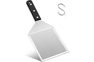 Herogo Burger Spatula, Stainless Steel Large Metal Spatula with Beveled Edges, Smashed Burger Flipper Griddle Turner for BBQ Grill Turner, Heavy Duty & Solid Handle, Include S Hook, 31x13 cm