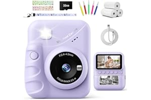 TIATUA Macchina Fotografica Bambini Istantanea, 3.0 Pollici 48MP Fotocamera Digitale Bambini con 32GB Scheda & Papier Photo, Regalo di Natale per Bambin i dai 3-12 Anni