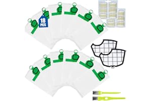 YUKOVEP 13 bolsas para aspiradora Vorwerk Kobold VK140 VK150 con 2 filtros, 2 cepillos limpios, juego de accesorios para aspiradora Vorwerk Kobold FP140/150