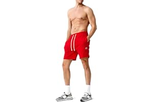 Casey Kevin Homme Shorts de Sport Coton Court Casual Bermudas Running Jogging Fitness Short avec Poches Short