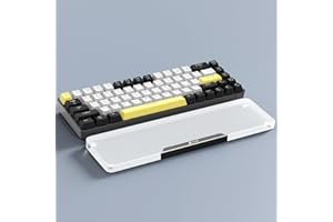 Attack Shark Podparcie Nadgarstka z Akrylu 87 Klawiszy, Podparcie Dłoni z Aluminium CNC, Przezroczyste, Ergonomiczne, Podparcie Nadgarstka do Mechanicznej Klawiatury Gamingowej - Czarne