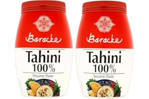 Baracke 100% Sesame Tahini Paste 1kg (2 x 500g), Roasted & Stone Ground Ethiopian Humera Sesame Seeds, All Natural, Kosher, Hallal, Vegan, Gluten Free.