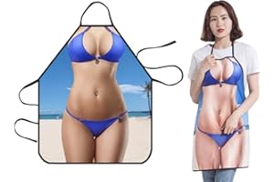 WOO GIRL Grembiule da cucina con fettuccia per il collo, impermeabile, 73 x 57 cm