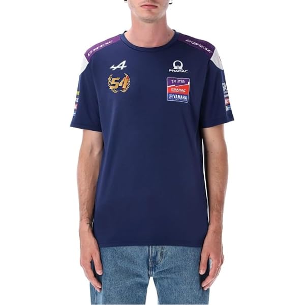 Haut Décontracté Thème Course Moto PRORACER T-Shirt Homme Replica Bezzecchi 72 Aprilía MotóGP (FR/ES, Alpha/Lettres, M, Taille Normale, Taille Normale Haut Homme Fan Moto