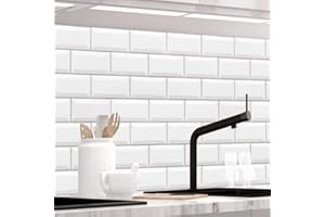 StickerProfis Küchenrückwand selbstklebend Pro Weisse KACHELN 60 x 400cm DIY - Do It Yourself PVC Spritzschutz