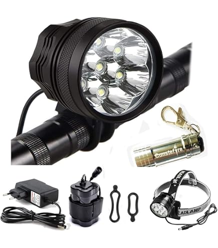 Torcia LED Anteriore Per Bici – Faro 8 LED Con 3 Modalità, MTB E Città