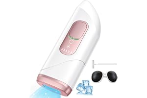 AMINZER Epilatore Luce Pulsata IPL con Ghiaccio Doppia Tecnologia, Illimitati Flash e 5 Livelli di Energia e 3 Modalità del'uso Perfetto per Viso/Schiena/Bikini/Ascelle