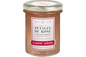 Confit de Pétales de Rose de Provence - Cuit au Chaudron en Provence - Fabrication Artisanale - Confit Sucrée de Roses de Grasse - A Tartiner - 280g - ALBERT MÉNÈS