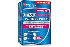 Forté Pharma - XtraSlim Chrono 45+ Perte De Poids Femme 45 ans et + | Bruleur de Graisse Puissant 15 Jours – Etude Clinique | Programme Minceur Express 15 jours - 60 gélules, 4/jour