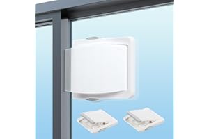 Vicloon blokad drzwi przesuwnych, 2 sztuki Blokada do drzwi przesuwnych, z podkładką samoprzylepną 3M, bez wiercenia, do okien, drzwi balkonowych, zabezpieczenie dla dzieci, drzwi przesuwnych