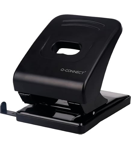 Metal Hole Punch - Punches Up To 12 Sheets, A4/A5/A6/888 Paper, 5.5mm Holes, 80mm Spacing, With Arm Lock & Guide