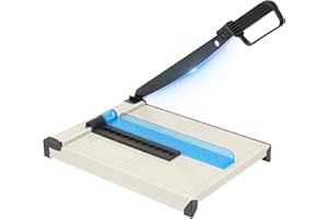 BRYZE Professional 12IN Guillotine Paper Cutter for A4/A5/B5, 12-Sheet Capacity with Precision Grid & Safety Guard - Heavy Duty Paper Trimmer for Craft, Office, DIY (White)