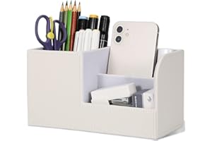 GORESE Portapenne da scrivania – Portamatite da ufficio, per scrivania, per ufficio, decorazione organizzativa (bianco)