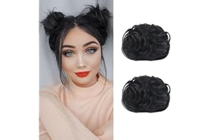 DSOAR Claw Hair Buns Mini Chignon Hair Piece Updo Bun Extensions Fake Donut Hair Bun Ponytail Extension for Women Girls, 2 Packs