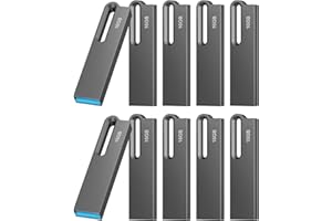 Pack of 10 USB Stick 16 GB Flash Drive 3.0 Sticks Memory Stick 3.0 High Speed USB 16 GB Metal Waterproof Flash Memory Sticks Drive for iOS Android Windows Linux Pad Laptop Black