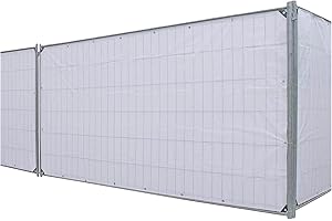 NOOR Bauzaun-Plane Profi 176 x 341 cm (Standardmaß) I wasserdichte Abdeckplane mit Ösen aus belastbarem PE-Gewebe 140 gr/m² I Hochwertige Sichtschutz-Plane I 2 Jahre Garantie I In- & Outdoor I Weiß