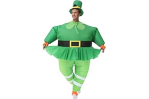 Arokibui Inflatable St. Patrick's Day Costume Blow up Green Leprechaun Costume Party Halloween Costume Unisex Costume