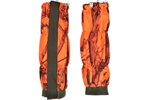 4adventures PERCUSSION robuste Jagd Gamaschen Orange Camouflage mit Stahlseil 900D Polyester mit PVC-Beschichtung