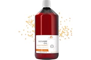 B.O.T cosmetic & wellness - Aceite de Sésamo Orgánico 100% Puro | Hidratante y Antienvejecimiento | Reafirmante Corporal | Cuidado del Cabello | Aceite de Masaje Ayurveda 1000 ml