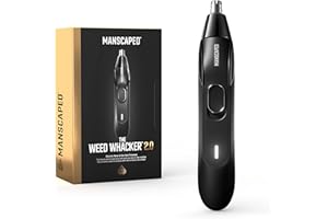 ‎MANSCAPED REFINING THE GENTLEMAN MANSCAPED® Weed Whacker® 2.0 Elektrischer Ohren- und Nasenhaartrimmer – Leistung: 7000 U/Min., Akku: 45 Min. Laufzeit, Nass-/Trockenanwendung, einfache Reinigung, verbesserte Edelstahl-Ersatzklingen